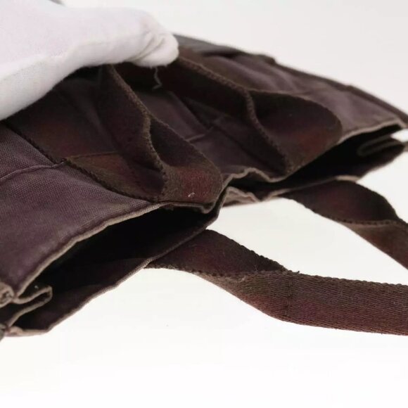 HERMES Fourre Tout PM Hand Bag Canvas Brown - Picture 7 of 16